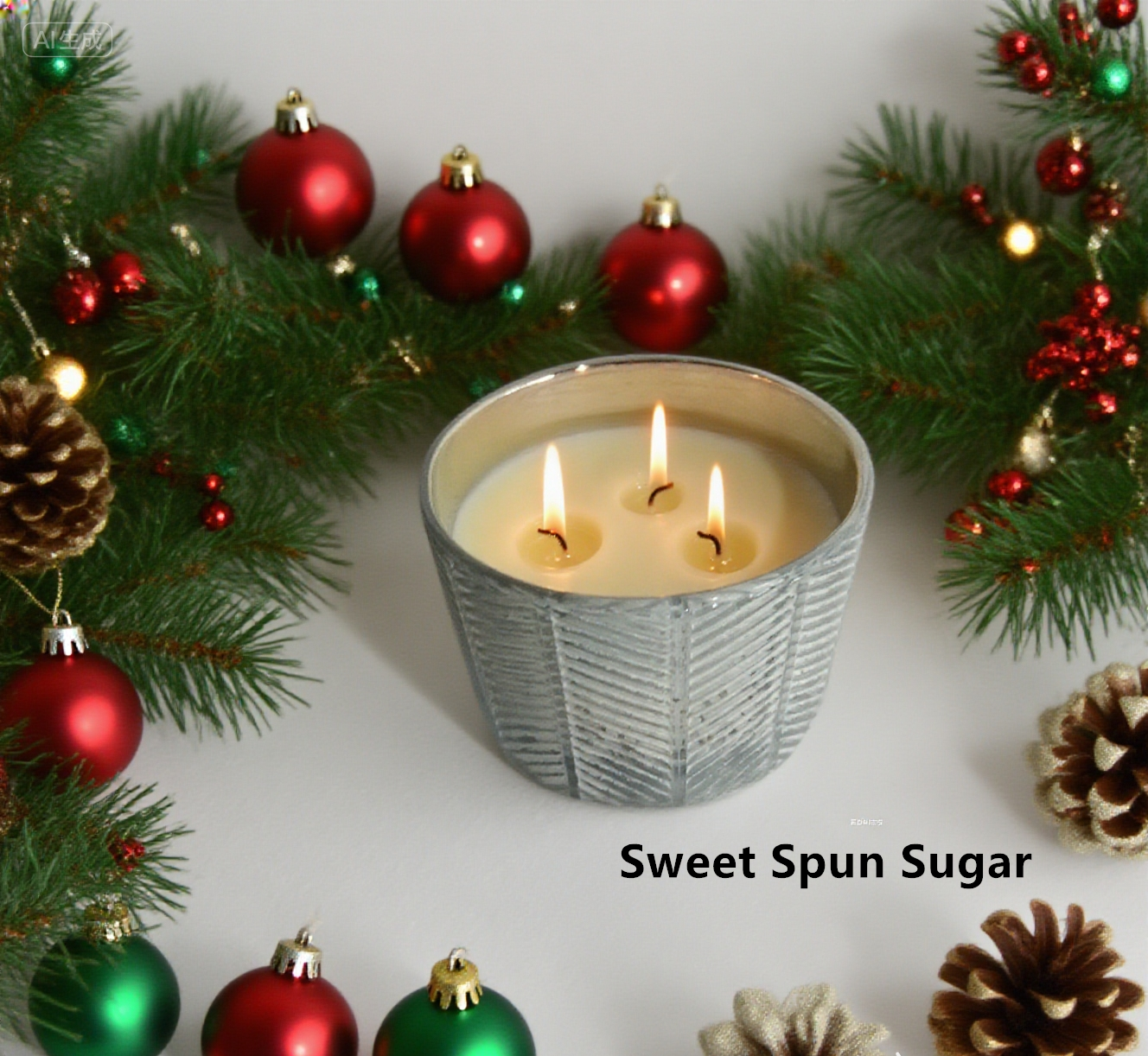 3-Wick Mercury Glass Jar